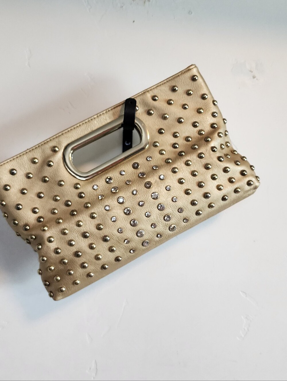 Studded Gold Wristlet Clutch - Women Bags
